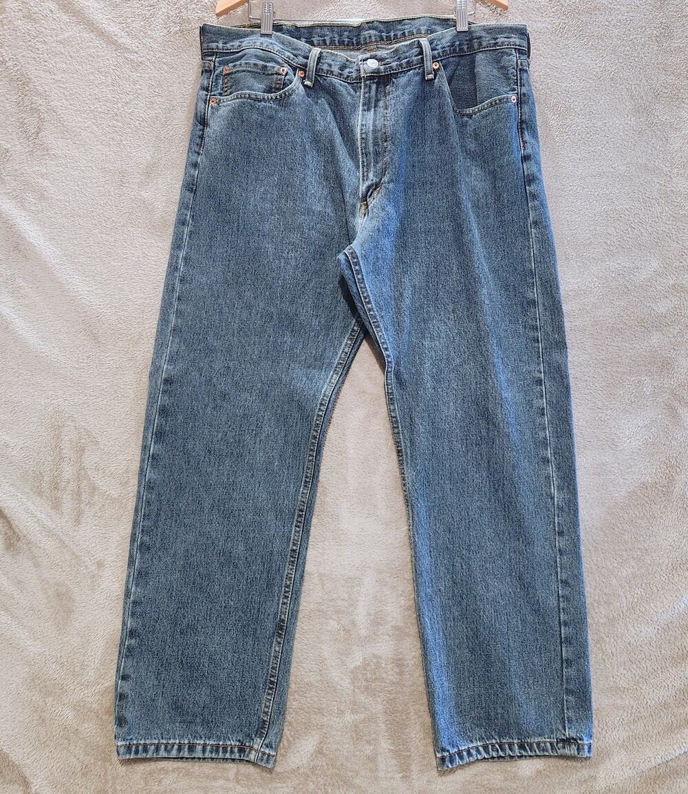 Levi's Mens 505 Straight Leg Relaxed Fit Jeans Size 40x30 Minimalist Medium Wash